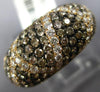 WIDE 3.18CT WHITE & CHOCOLATE FANCY DIAMOND 18KT ROSE GOLD DOME SHAPE LOVE RING