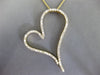 EXTRA LARGE 1.90CT DIAMOND 14KT YELLOW GOLD 3D SIDEWAYS OPEN HEART LOVE PENDANT