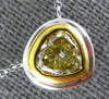 1.12CT FANCY YELLOW DIAMOND 18KT 2 TONE GOLD PEAR SHAPE SOLITAIRE LOVE NECKLACE