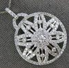 EXTRA LARGE 3.53CT DIAMOND 14KT WHITE GOLD CIRCULAR STAR FILIGREE FLOWER PENDANT