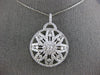 EXTRA LARGE 3.53CT DIAMOND 14KT WHITE GOLD CIRCULAR STAR FILIGREE FLOWER PENDANT