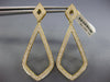 ESTATE LARGE .77CT DIAMOND 18KT YELLOW GOLD 3D TEAR DROP HANGING EARRINGS