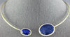 LARGE 23.1CT DIAMOND & AAA SAPPHIRE & LAPIS 14K YELLOW GOLD HALO CHOKER NECKLACE