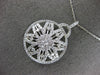 EXTRA LARGE 3.53CT DIAMOND 14KT WHITE GOLD CIRCULAR STAR FILIGREE FLOWER PENDANT
