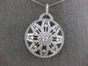 EXTRA LARGE 3.53CT DIAMOND 14KT WHITE GOLD CIRCULAR STAR FILIGREE FLOWER PENDANT