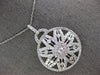 EXTRA LARGE 3.53CT DIAMOND 14KT WHITE GOLD CIRCULAR STAR FILIGREE FLOWER PENDANT