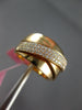 WIDE .39CT LIGHT PINK DIAMOND 18KT ROSE GOLD MULTI ROW CRISS CROSS ITALIAN RING