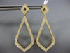 ESTATE LARGE .77CT DIAMOND 18KT YELLOW GOLD 3D TEAR DROP HANGING EARRINGS