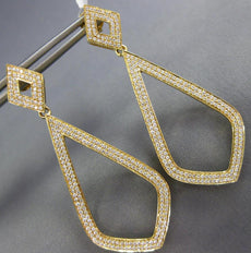 ESTATE LARGE .77CT DIAMOND 18KT YELLOW GOLD 3D TEAR DROP HANGING EARRINGS