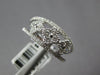ESTATE .56CT DIAMOND 18KT WHITE GOLD 3D CLASSIC TRIPLE FLOWER 4 CLOVER FUN RING