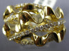 LARGE 1.69CT DIAMOND 18KT YELLOW GOLD 3D MULTI ROW CRISS CROSS ROPE FUN RING