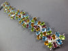 LARGE & LONG 39.55CT DIAMOND & AAA MULTI COLOR GEMS 18KT WHITE GOLD FUN BRACELET