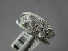 ESTATE .56CT DIAMOND 18KT WHITE GOLD 3D CLASSIC TRIPLE FLOWER 4 CLOVER FUN RING