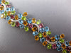 LARGE & LONG 39.55CT DIAMOND & AAA MULTI COLOR GEMS 18KT WHITE GOLD FUN BRACELET