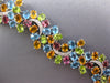 LARGE & LONG 39.55CT DIAMOND & AAA MULTI COLOR GEMS 18KT WHITE GOLD FUN BRACELET