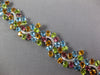 LARGE & LONG 39.55CT DIAMOND & AAA MULTI COLOR GEMS 18KT WHITE GOLD FUN BRACELET