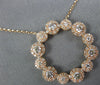 ESTATE .79CT DIAMOND 14KT ROSE GOLD 3D MULTI FLOWER CIRCLE OF LIFE LOVE NECKLACE