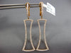 ESTATE LARGE 1.63CT DIAMOND 18KT ROSE GOLD RECTANGULAR CLIP ON HANGING EARRINGS
