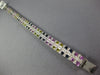 WIDE 10.28CT DIAMOND & AAA MULTI COLOR SAPPHIRE 14KT WHITE GOLD TENNIS BRACELET