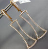 ESTATE LARGE 1.63CT DIAMOND 18KT ROSE GOLD RECTANGULAR CLIP ON HANGING EARRINGS