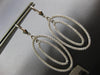 ESTATE LARGE 1.58CT DIAMOND 18KT WHITE GOLD 3D MULTI LINK OVAL HANGING EARRINGS