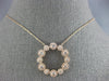 ESTATE .79CT DIAMOND 14KT ROSE GOLD 3D MULTI FLOWER CIRCLE OF LIFE LOVE NECKLACE