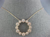 ESTATE .79CT DIAMOND 14KT ROSE GOLD 3D MULTI FLOWER CIRCLE OF LIFE LOVE NECKLACE