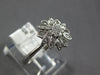 ESTATE .11CT DIAMOND 14KT WHITE GOLD 3D CLASSIC FLOWER STAR FUN RING