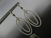 ESTATE LARGE 1.58CT DIAMOND 18KT WHITE GOLD 3D MULTI LINK OVAL HANGING EARRINGS