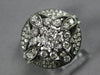 ESTATE LARGE .99CT DIAMOND 14KT WHITE GOLD CLASSIC FILIGREE FLOWER CIRCULAR RING