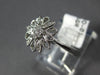 ESTATE .11CT DIAMOND 14KT WHITE GOLD 3D CLASSIC FLOWER STAR FUN RING