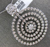 EXTRA LARGE 5.21CT DIAMOND 14K WHITE GOLD MULTI CIRCULAR FLOWER FLOATING PENDANT