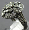 ESTATE LARGE .99CT DIAMOND 14KT WHITE GOLD CLASSIC FILIGREE FLOWER CIRCULAR RING