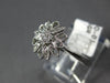 ESTATE .11CT DIAMOND 14KT WHITE GOLD 3D CLASSIC FLOWER STAR FUN RING