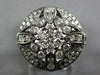 ESTATE LARGE .99CT DIAMOND 14KT WHITE GOLD CLASSIC FILIGREE FLOWER CIRCULAR RING