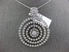 EXTRA LARGE 5.21CT DIAMOND 14K WHITE GOLD MULTI CIRCULAR FLOWER FLOATING PENDANT