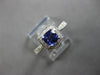 0.75CT DIAMOND & AAA TANZANITE 14KT WHITE GOLD SQUARE HALO ENGAGEMENT RING #27879