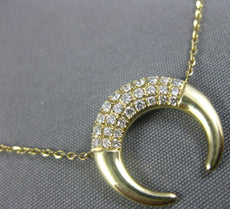 ESTATE .15CT DIAMOND 14KT YELLOW GOLD 3D CLASSIC MOON FUN LOVE PENDANT