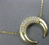 ESTATE .15CT DIAMOND 14KT YELLOW GOLD 3D CLASSIC MOON FUN LOVE PENDANT