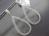 LARGE 1.10CT DIAMOND 18KT WHITE GOLD 2 ROW TEAR DROP PEAR SHAPE HANGING EARRINGS