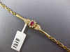 LONG .79CT DIAMOND & AAA RUBY 14KT YELLOW GOLD OVAL FLOWER ETOILE FUN BRACELET