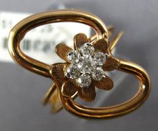 .19CT DIAMOND 18KT WHITE & ROSE GOLD 3D CLASSIC MATTE & SHINY FLOWER OVAL RING