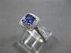 0.75CT DIAMOND & AAA TANZANITE 14KT WHITE GOLD SQUARE HALO ENGAGEMENT RING #27879