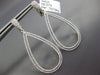 LARGE 1.10CT DIAMOND 18KT WHITE GOLD 2 ROW TEAR DROP PEAR SHAPE HANGING EARRINGS