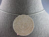 LARGE 2.0CT DIAMOND 14KT YELLOW GOLD 3D CLASSIC ROUND CIRCULAR FLOATING PENDANT