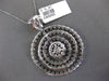 EXTRA LARGE 5.21CT DIAMOND 14K WHITE GOLD MULTI CIRCULAR FLOWER FLOATING PENDANT