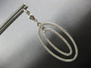 ESTATE LARGE 1.58CT DIAMOND 18KT WHITE GOLD 3D MULTI LINK OVAL HANGING EARRINGS