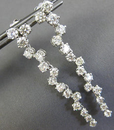 ESTATE LARGE 3.14CT DIAMOND 14KT WHITE GOLD 3D CLASSIC FUN HANGING EARRINGS