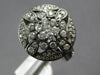 ESTATE LARGE .99CT DIAMOND 14KT WHITE GOLD CLASSIC FILIGREE FLOWER CIRCULAR RING