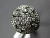 ESTATE LARGE .99CT DIAMOND 14KT WHITE GOLD CLASSIC FILIGREE FLOWER CIRCULAR RING